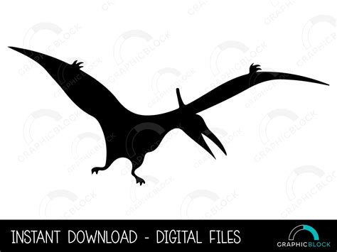 Pterodactyl Silhouette SVG, Flying Dinosaur PNG, Dino Vector ...