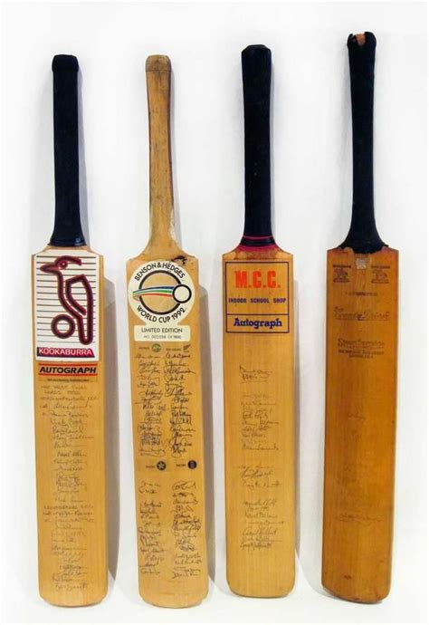 4 Signed Cricket Bats: 1951-1992 Collection - Sporting - Cricket ...