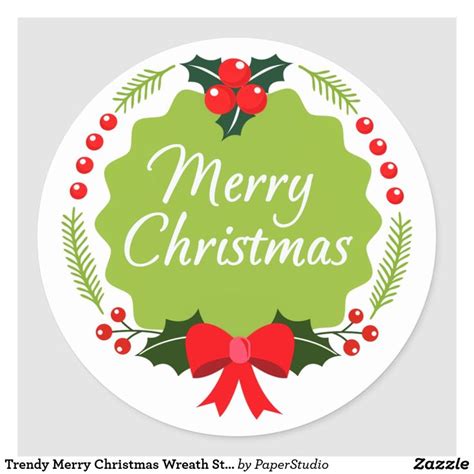 Trendy Merry Christmas Wreath Sticker Christmas Reef, Merry Christmas Tags, Xmas Tags, Christmas ...