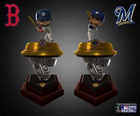 2018 World Series MVP Award & Hank Aaron Award Trophies