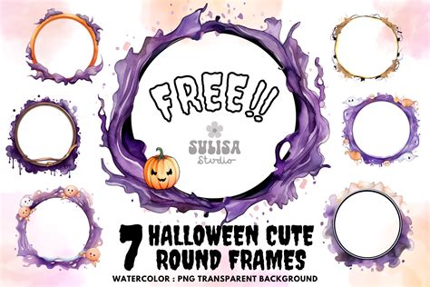 Halloween Cute Round Frames Graphic by SulisaStudio · Creative Fabrica