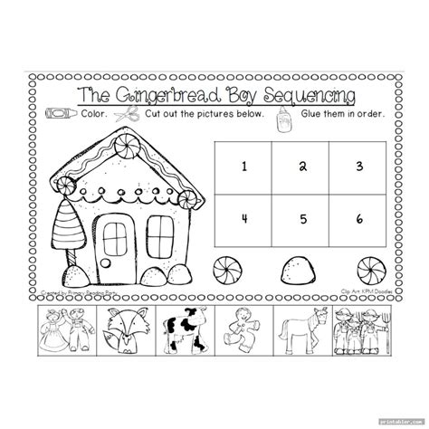 Gingerbread Man Sequencing Printable - Gridgit.com