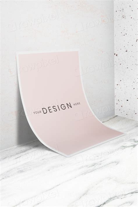 Blank pink poster template illustration | Premium PSD Mockup - rawpixel