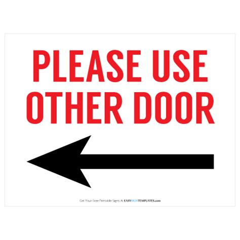 Please Use Other Door Free Sign Template - Easy Sign Templates | Printable signs, Personalized ...