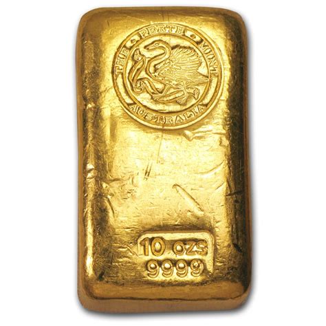 10 oz Gold Bar - Perth Mint (Poured, Old Style Swan) | Perth Mint (Gold Bars & Rounds) | APMEX