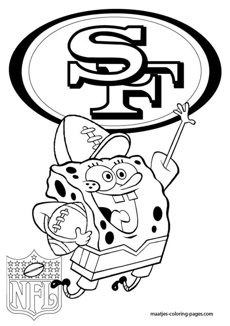 San Francisco 49ers - Spongebob - Coloring Pages