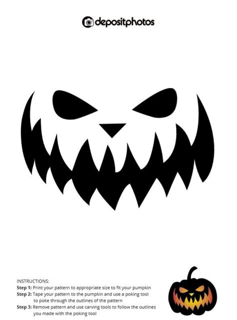 25 Free Pumpkin Carving Stencils From Depositphotos | Pumpkin face templates, Pumpkin template ...