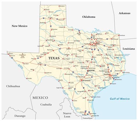 Texas road map stock illustration. Illustration of houston - 68744382