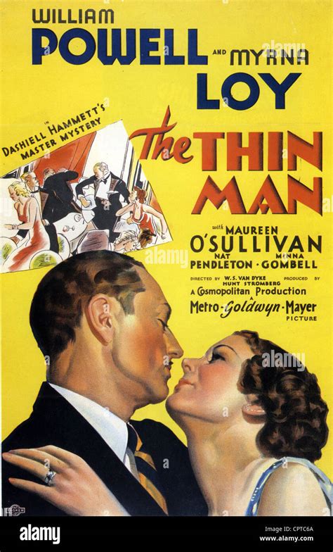 THE THIN MAN Poster for 1934 MGM film with William Powell and Myrna Loy Stock Photo - Alamy