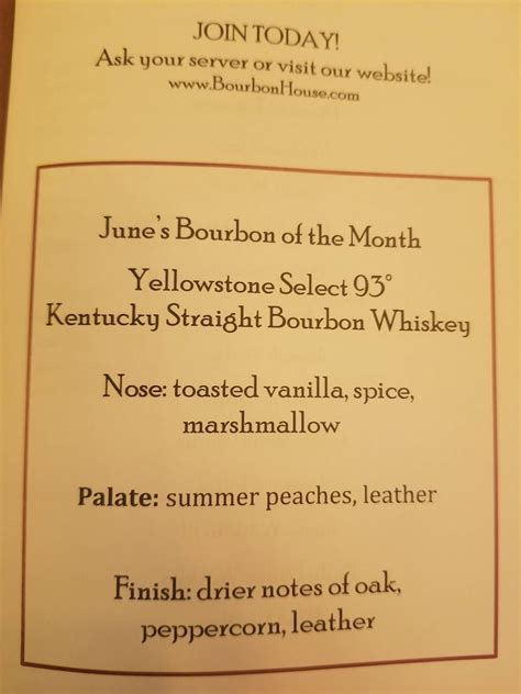 Menu at Bourbon House restaurant, New Orleans