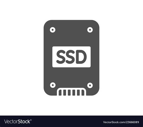 Ssd icon solid-state drive sign Royalty Free Vector Image