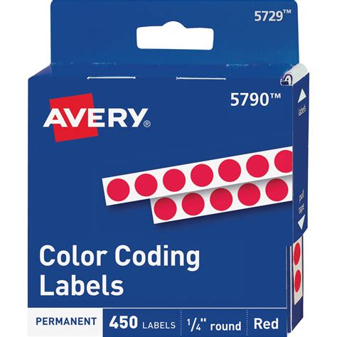 Avery Permanent Self-Adhesive Round Color-Coding Labels, 1/4" dia, Red, 450/Pack - Walmart.com ...