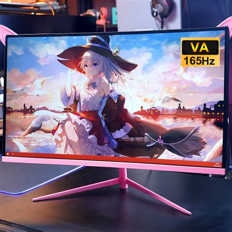 27" Pink Curved Monitor FHD 1080p 2ms VA 165hz HDMI 98% sRGB - Dubsnatch