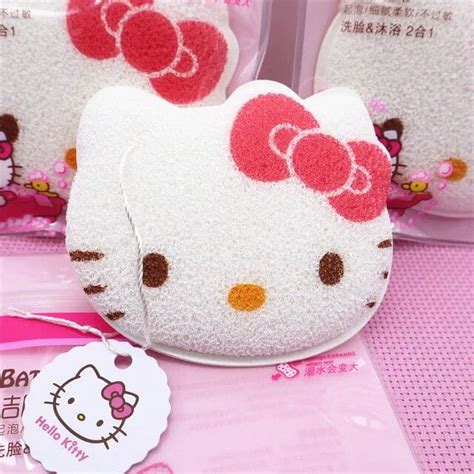 Hello Kitty Face Wash Facial Cleanser Bubbler Cartoon Puff Face Cleaning Sponge Puff Facial ...