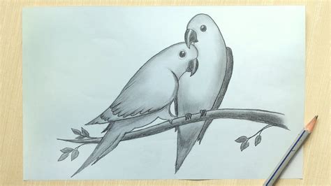 Pencil Art Love Birds - Coloring elephant