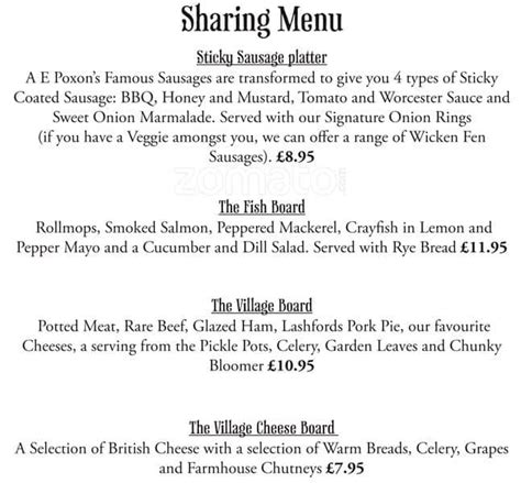 The Village Menu, Menu for The Village, Moseley, Birmingham - Zomato UK