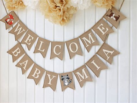 Welcome Baby Banner Burlap Baby Banner Custom Baby Banner - Etsy