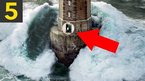 Top 5 WAVES VS LIGHTHOUSES - YouTube