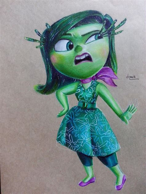 inside out disgust fan art with coiorpencil by KR-Dipark on DeviantArt