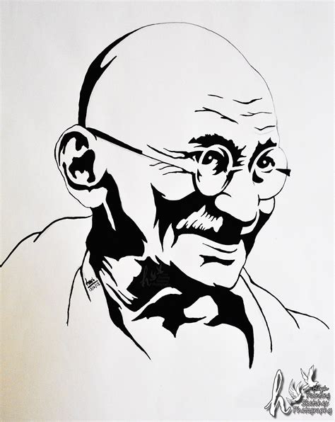 43+ Pencil Sketch Drawing Of Gandhiji PNG