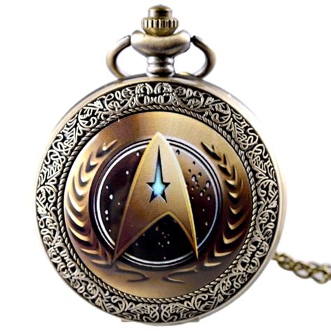 Star Trek pocket watch Copper Antique Anti-Tarnish Finish Enterprise Star Trek Symbol Watch WP ...