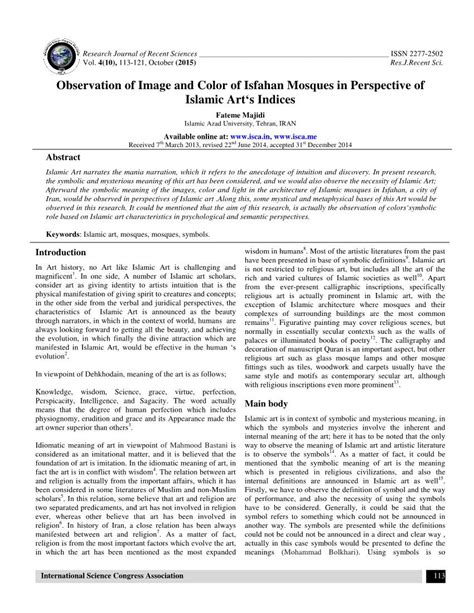 Observation of Image and Color of Isfahan Mosques in Perspective of ...