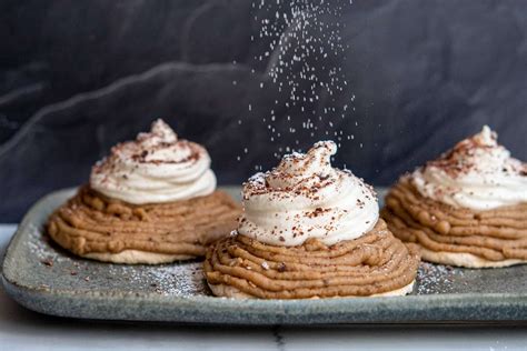 Mont Blanc Dessert (Chestnut Cream Meringues) Recipe