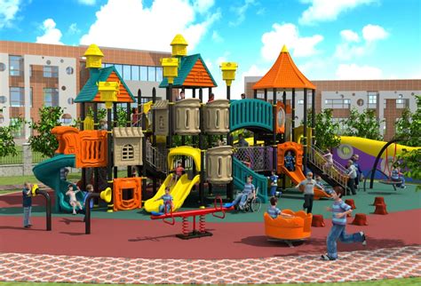 exported children outdoor plastic playground park kids paradise facility villa roof play ...