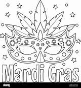 Mardi Gras Jester Mask Coloring Page For Kids Stock Vector Image & Art  sketch template