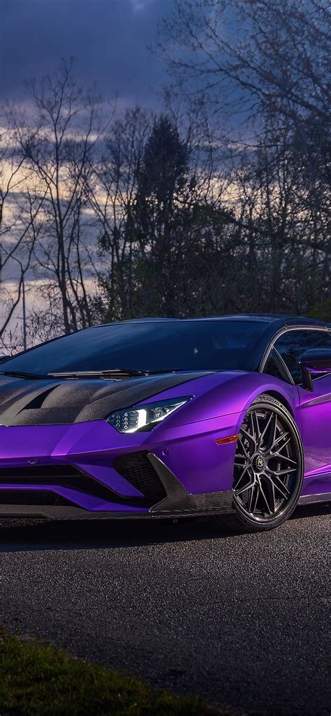 1242x2688 Purple Lamborghini Aventador 5k Iphone XS MAX HD 4k ...