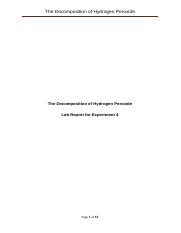 The Decomposition of Hydrogen Peroxide lab 1.docx - The Decomposition of Hydrogen Peroxide The ...