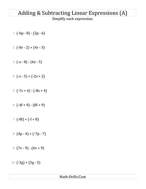 Evaluating Expressions Worksheet 7th Grade