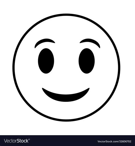 Happy emoji face classic line style icon Vector Image