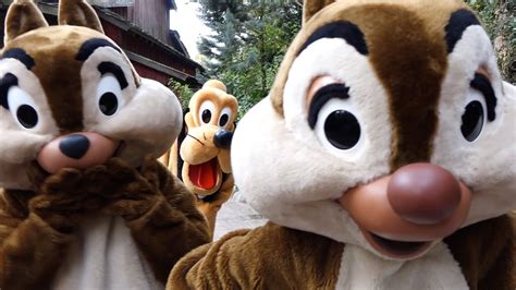 Fun with Pluto and Chip 'n Dale at Disneyland Paris - YouTube