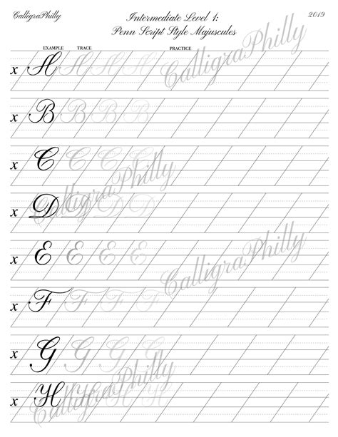 Copperplate Calligraphy Alphabet Printable