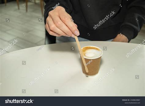 Cup Coffee Hand Stirring Stick Stock Photo 2328619967 | Shutterstock