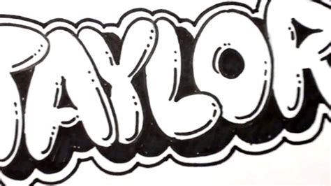 How to Draw Bubble Letters - Taylor in Graffiti Name Art | { Bubble Letters } | Pinterest ...