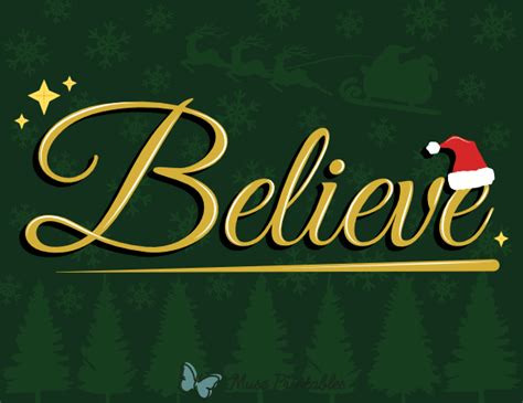 Printable Believe Christmas Sign