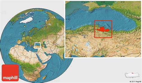 Satellite Location Map of Samsun