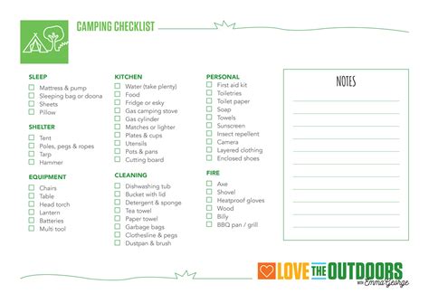 Camping Checklist — Love the Outdoors