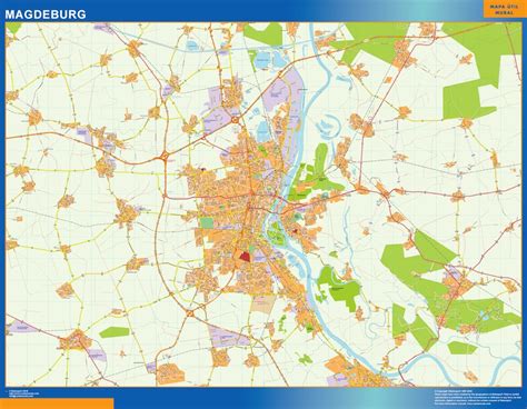 Magdeburg wall map in Germany | Wall maps of countries of the World