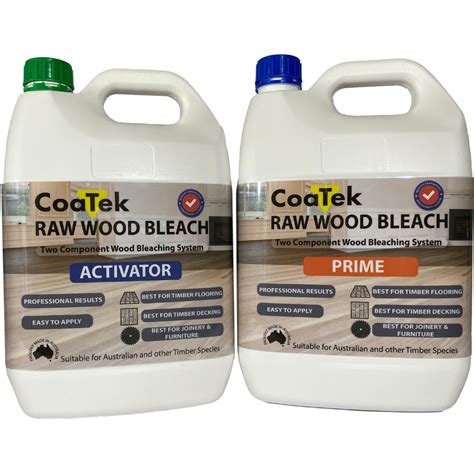 Raw Wood Bleach-Commercial Grade Two Component Wood Lightner System: Prime & Activator - Coatek