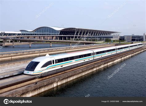 Maglev Train Drives Shanghai Pudong International Airport Pudong Shanghai China – Stock ...