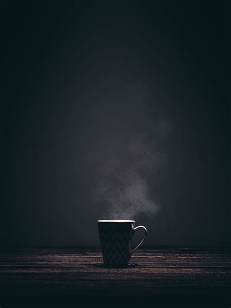 HD wallpaper: Coffee, Steam, Cup, Black background, mug, drink, coffee ...