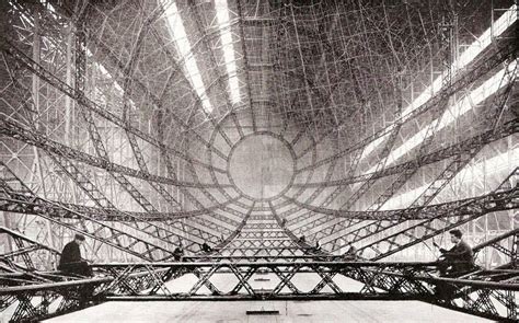 Interior shot of airship trusses | Zeppelin airship, Zeppelin, Airship