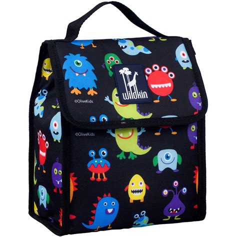 Olive Kids Monsters Black Insulated Lunch Bag for Boys and Girls ...