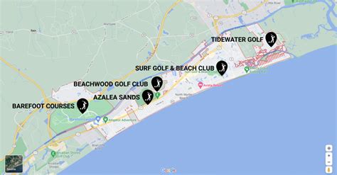 North Myrtle Beach Golf Course Map - 8 Most Popular Courses