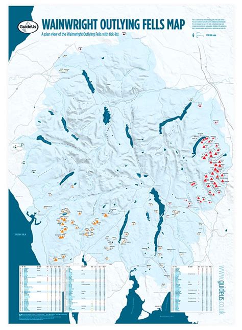 Wainwright Outlying Fells Map | Map of the Outlying Fells