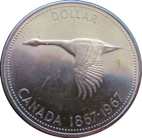 1967 Canada's centennial silver dollar