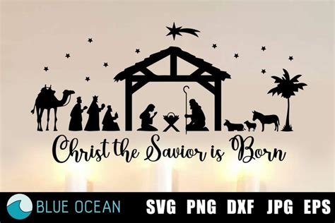 Christ the Savior is born SVG, Nativity Scene SVG (2140995)